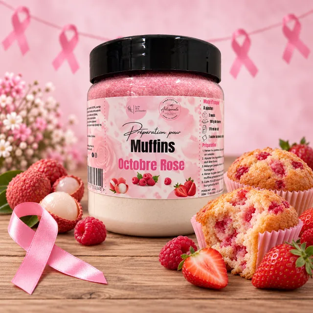 La fée de la gourmandise Muffins Octobre Rose préparation 460g