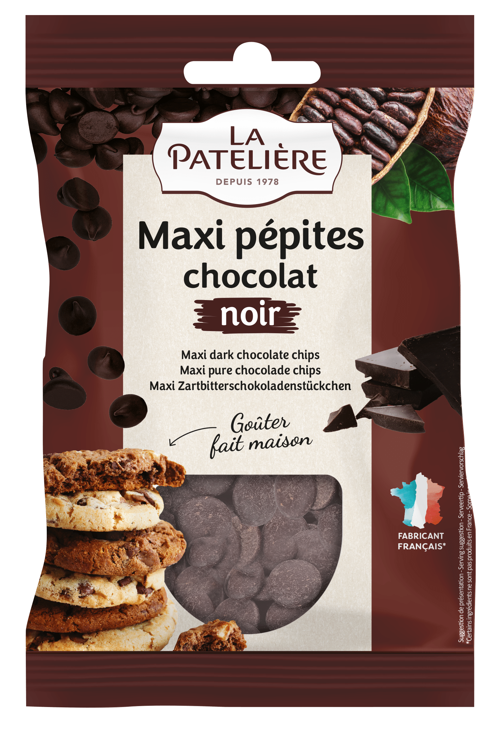 La Patelière Chocolats Maxi pépites chocolat noir cookies