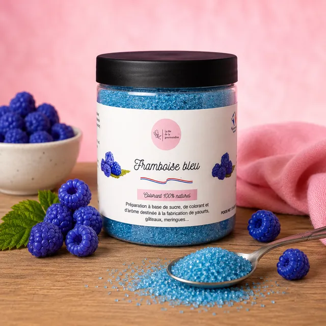 La Fée de la Gourmandise Sucre Framboise Bleu sucre aromatisé fruité
