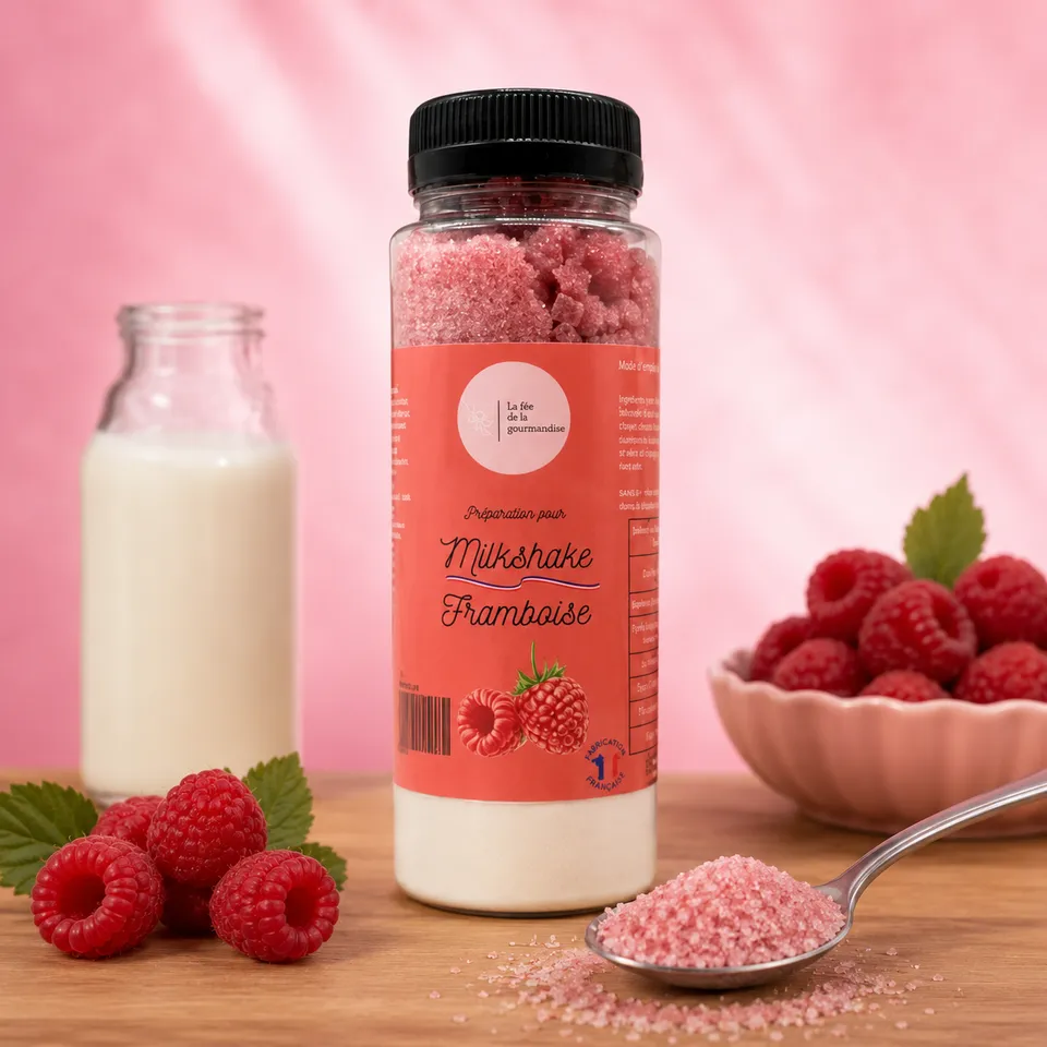 La fée de la gourmandise Milkshake Framboise préparation 125g fruité