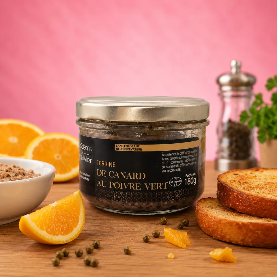 La fée de la gourmandise Terrine canard terrine poivre vert 180g