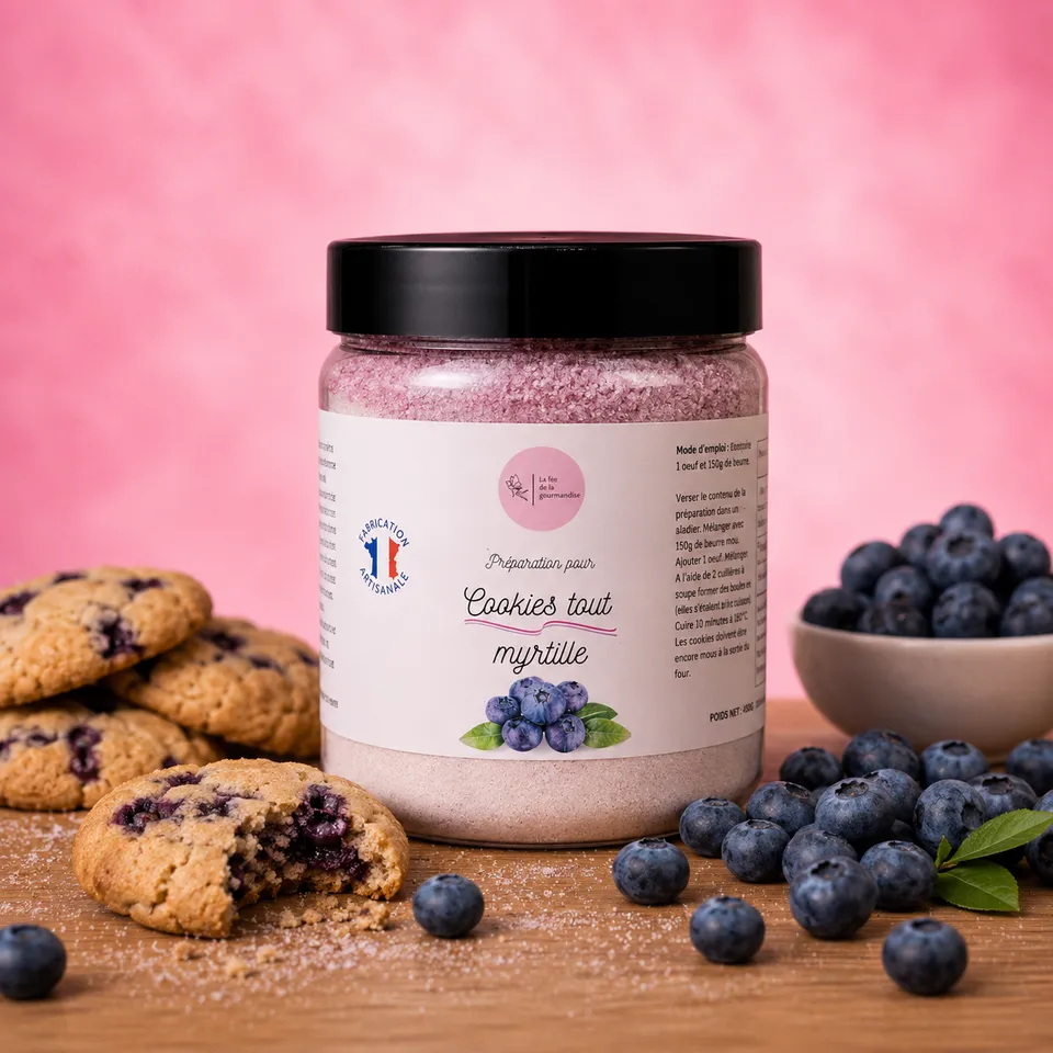 La fée de la gourmandise Cookies Myrtille préparation moelleux fruités