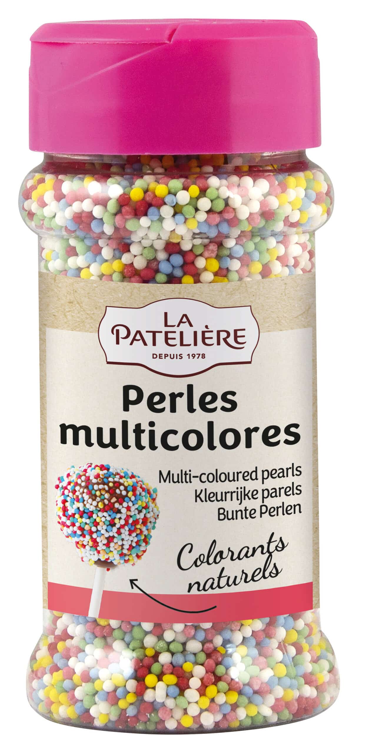 La Patelière Secrets de pâtissiers perles sucre multicolores naturels