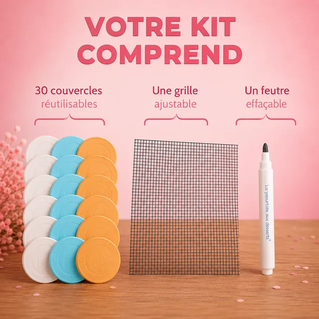 La fée de la gourmandise lot 30 couvercles + grille ajustable