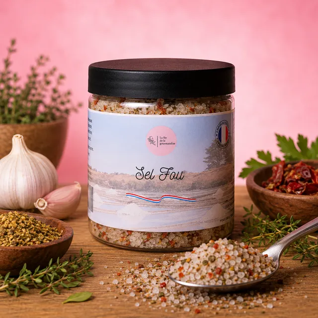 La fée de la gourmandise Sel Fou sel de Guérande épices 250g
