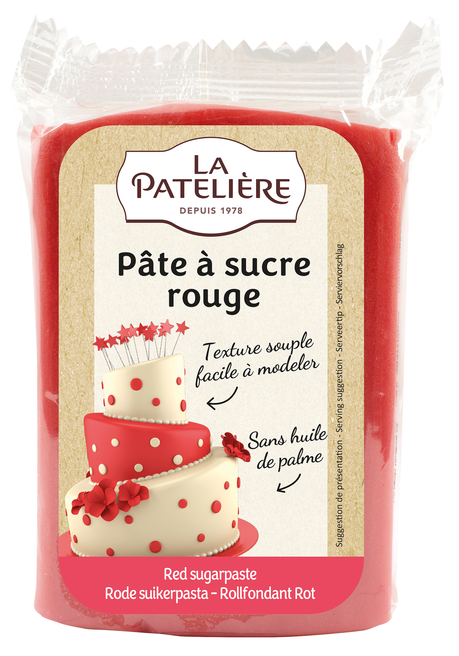 La Patelière Sucres et Levures Fondant Rouge Prêt à l'Emploi