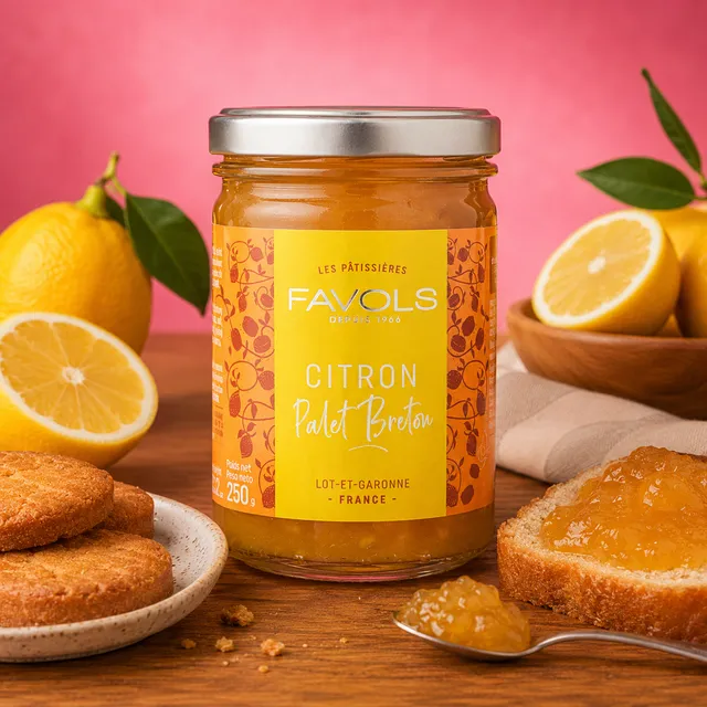 La fée de la gourmandise Confiture citron palet breton 250 g