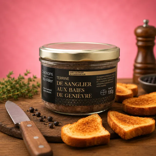 La fée de la gourmandise Terrine sanglier terrine genièvre 180G