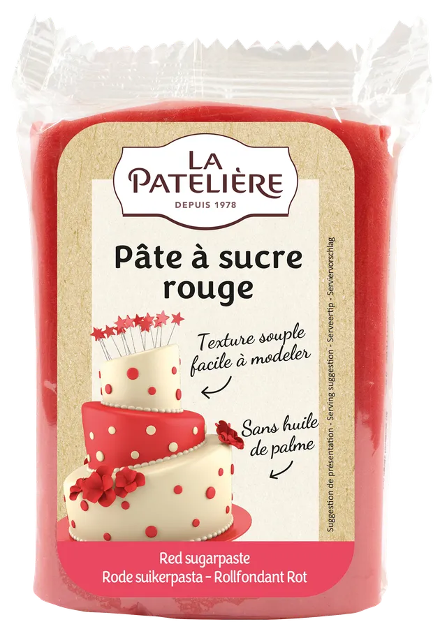 La Patelière Sucres et Levures Fondant Rouge Prêt à l'Emploi