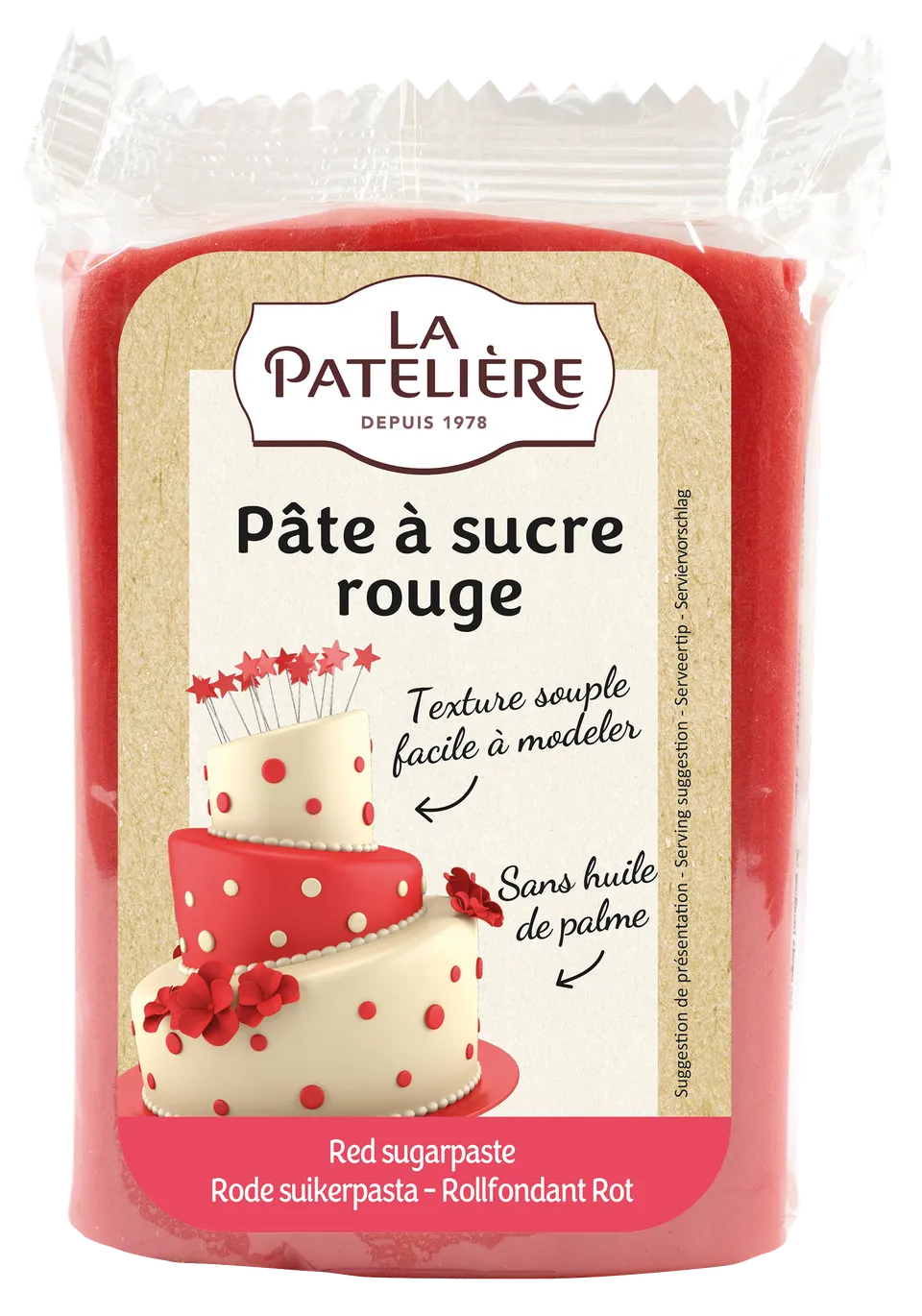 La Patelière Sucres et Levures Fondant Rouge Prêt à l'Emploi