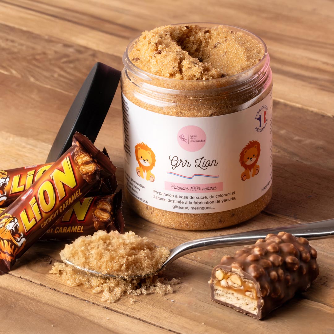 La fée de la gourmandise Sucres Lion sucre pot 250g chocolat caramel