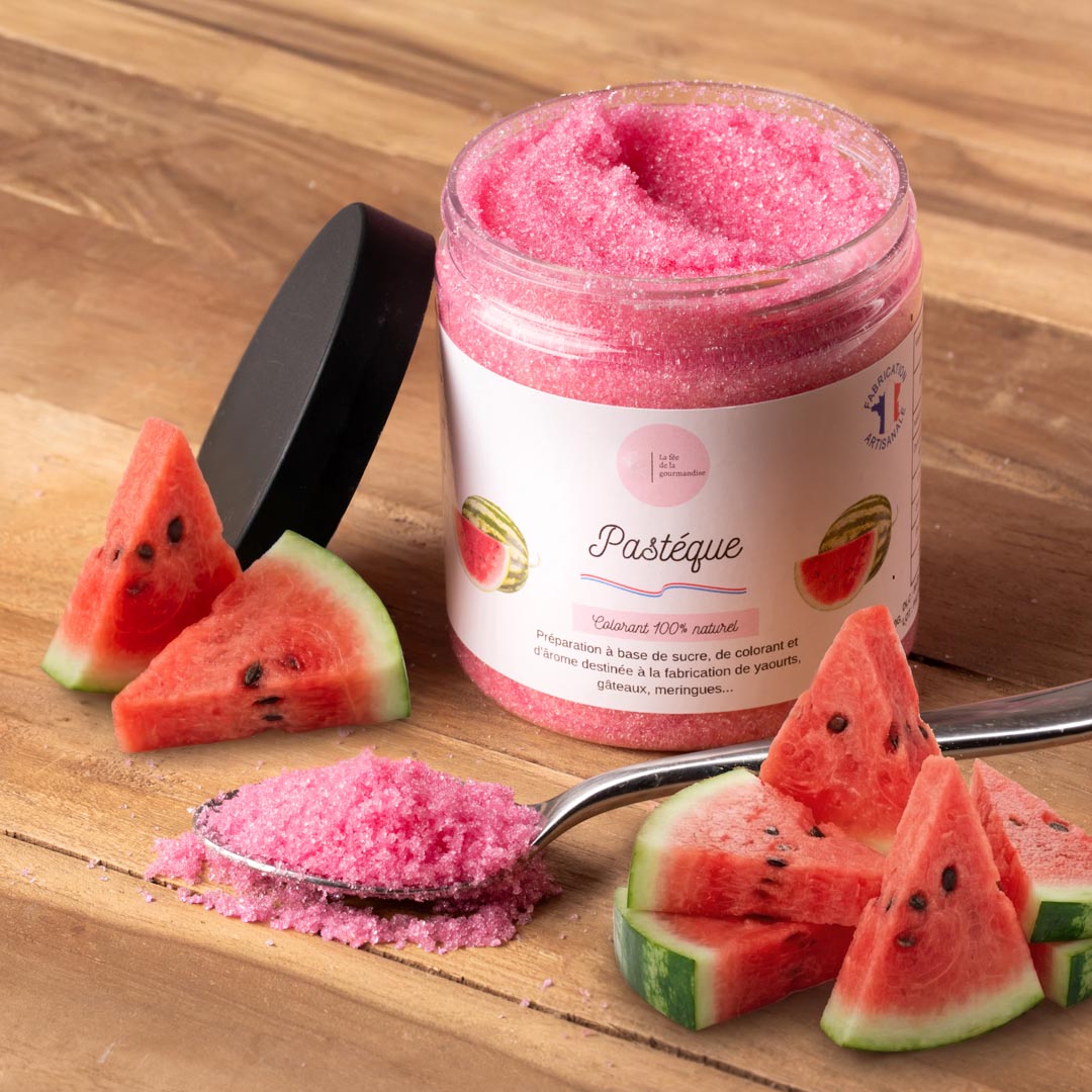 La fée de la gourmandise Pastèque sucre aromatisé pot 250g