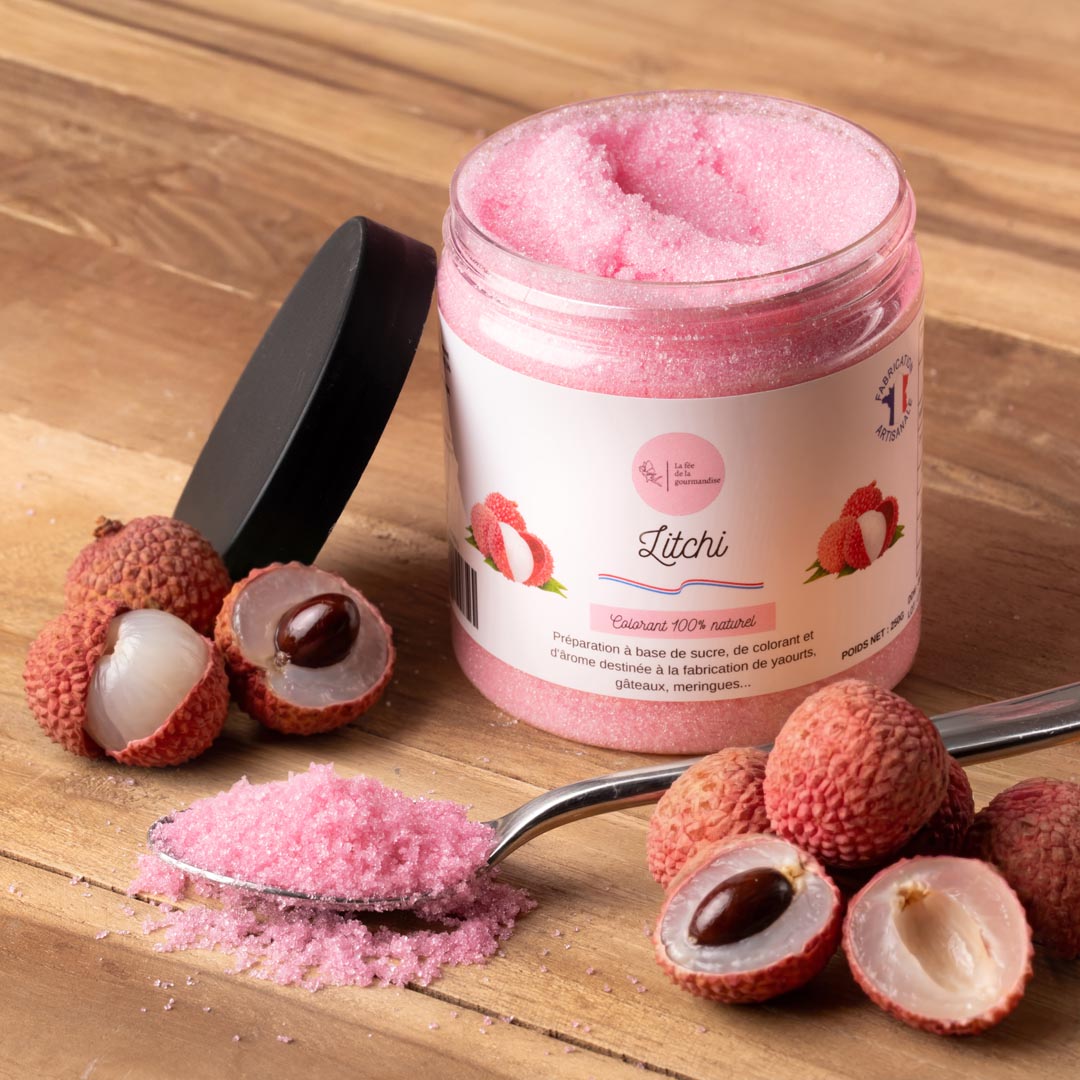 La fée de la gourmandise Sucres aromatisés Litchi sucre 50g rose