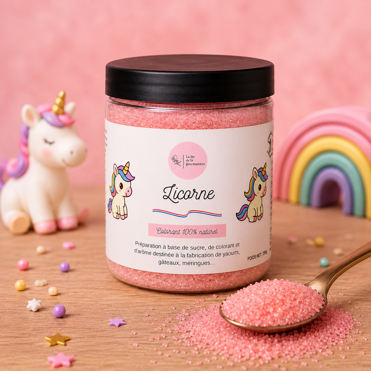 La fée de la gourmandise sucre Licorne barbe à papa 250 g