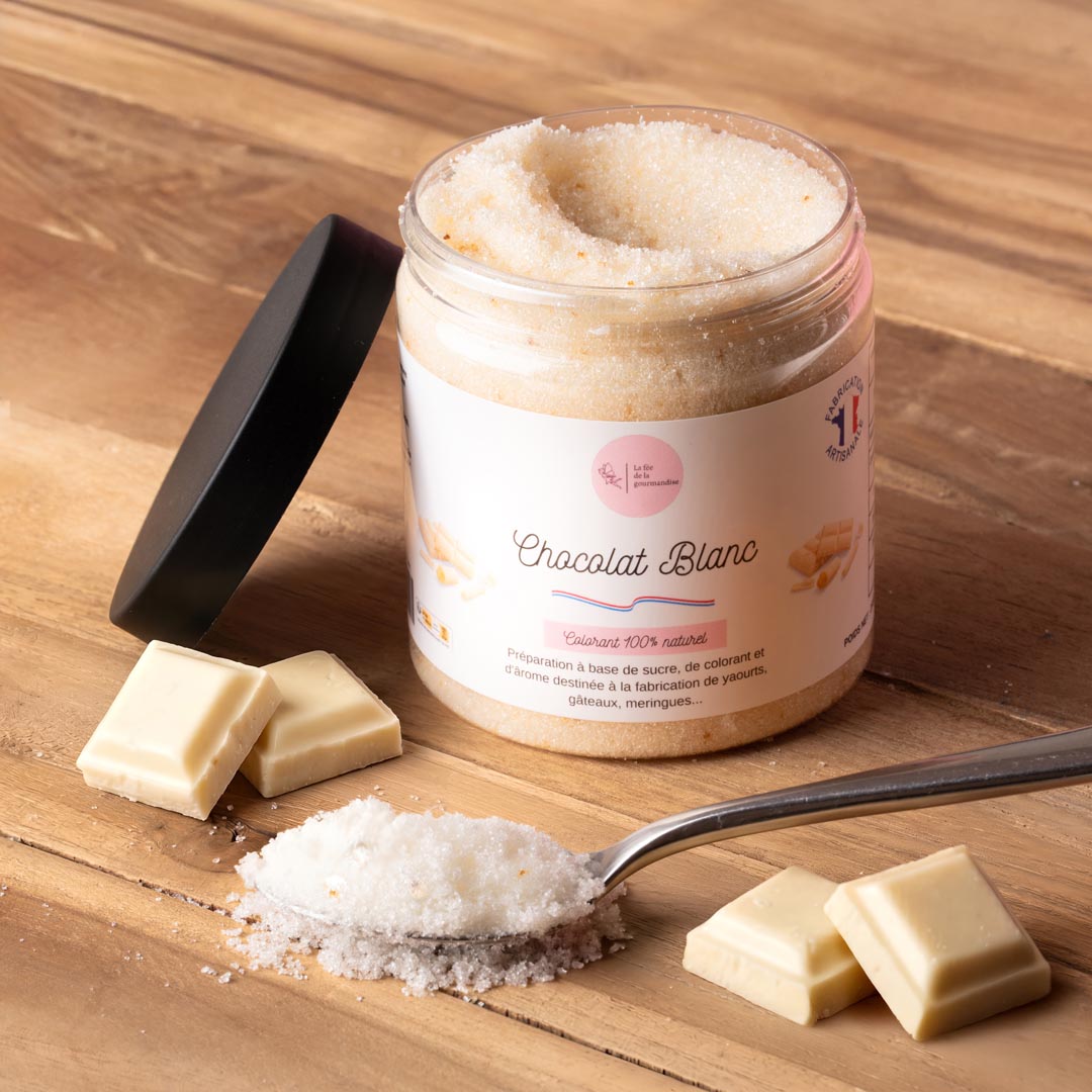 La fée de la gourmandise Sucres aromatisés sucre chocolat blanc Baby pot 50g