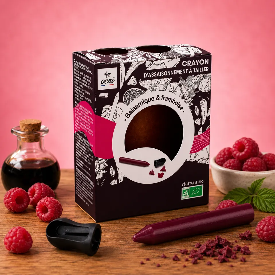 La fée de la gourmandise Crayon balsamique framboise bio coffret