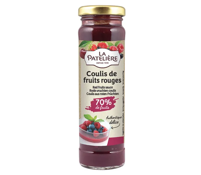 La Patelière Coulis 4 fruits rouges 70% de fruits dessert