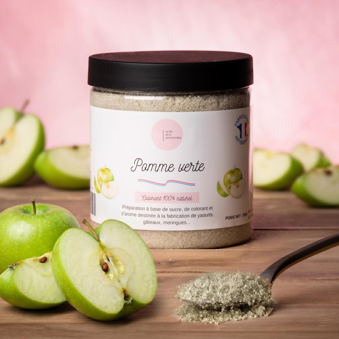 La fée de la gourmandise Sucres aromatisés sucre pomme verte pot 250 g