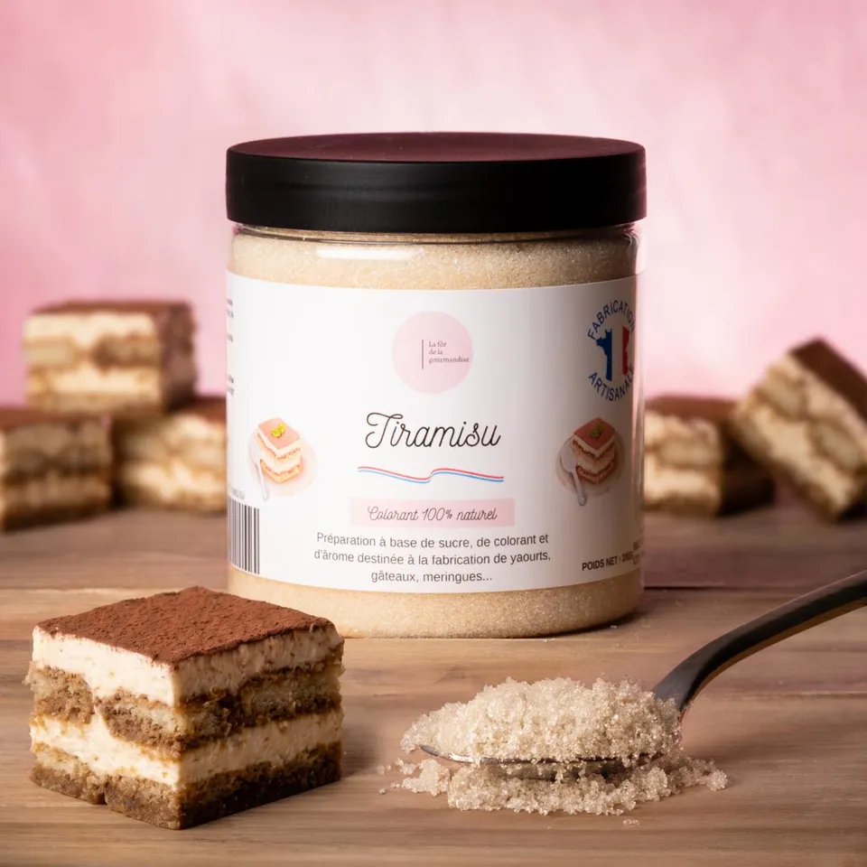 La fée de la gourmandise Sucre Tiramisu Baby pot 50G pâtisserie