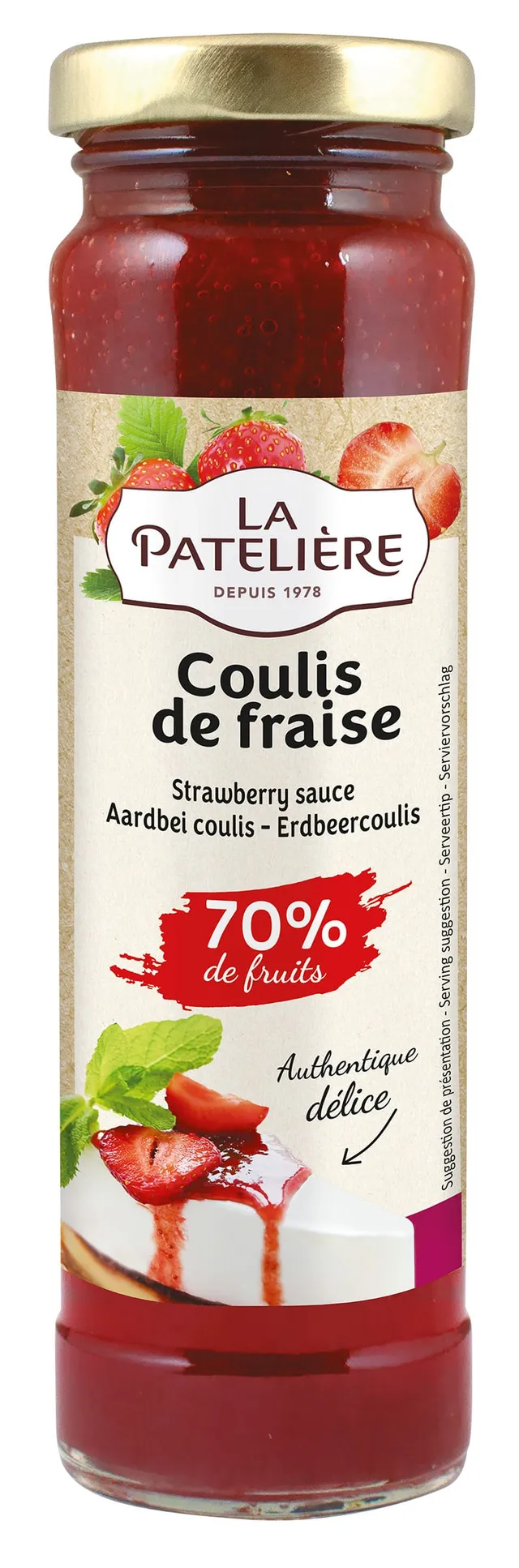 La Patelière Coulis et nappages Coulis fraise 70% fruits