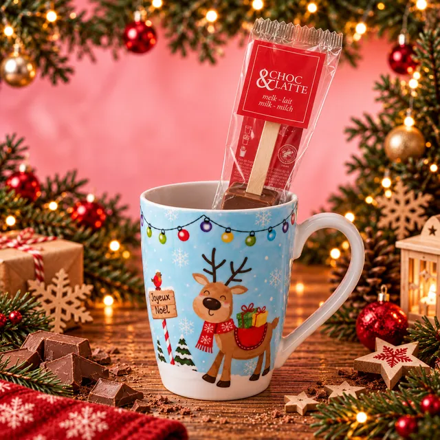 La fée de la gourmandise Tasse Renne cuillère chocolat chaud 30 g