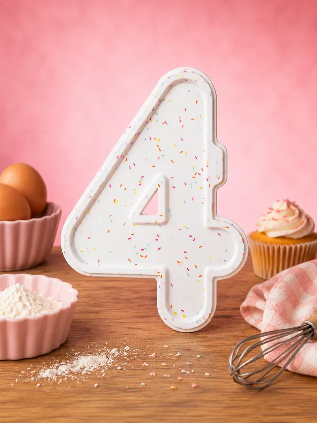 La fée de la gourmandise moule génoise chiffre 4 silicone lot 2