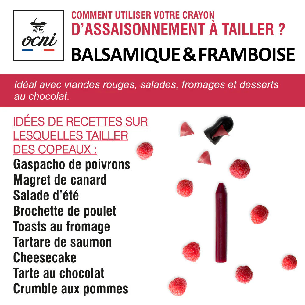 La fée de la gourmandise Crayon balsamique framboise bio coffret