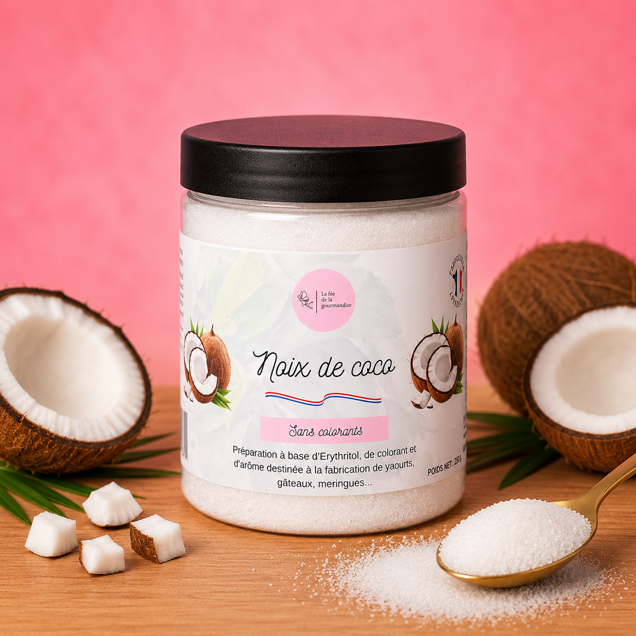 La fée de la gourmandise Univers Sans Sucre Érythritol Coco 250g