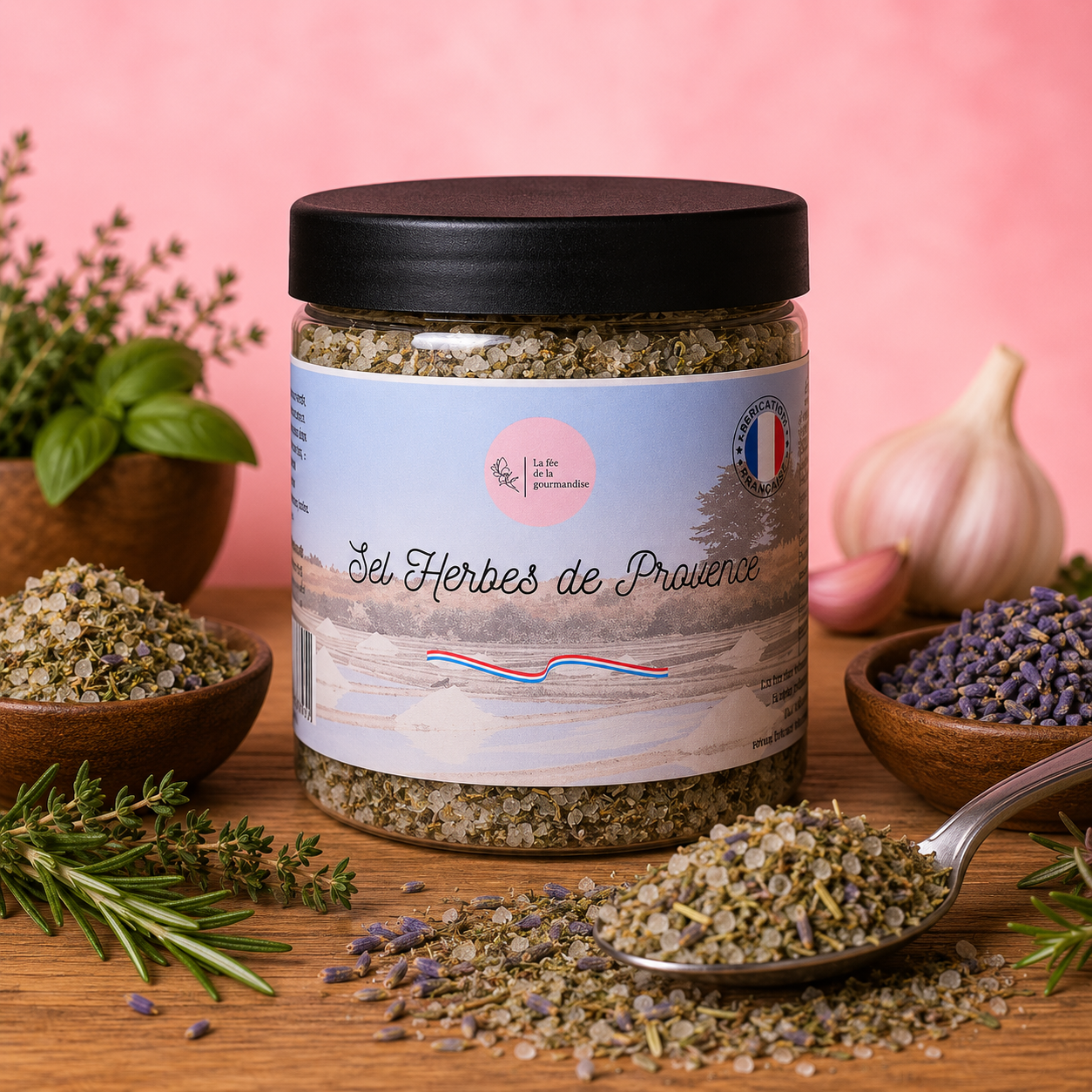 La fée de la gourmandise Sels aromatisés Sel Herbes de Provence 250G Guérande