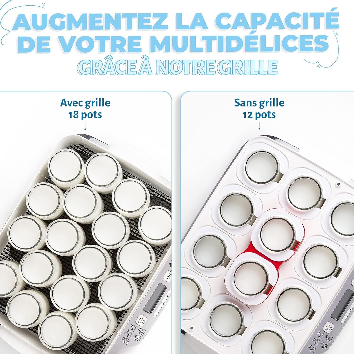 La fée de la gourmandise lot 30 couvercles + grille ajustable