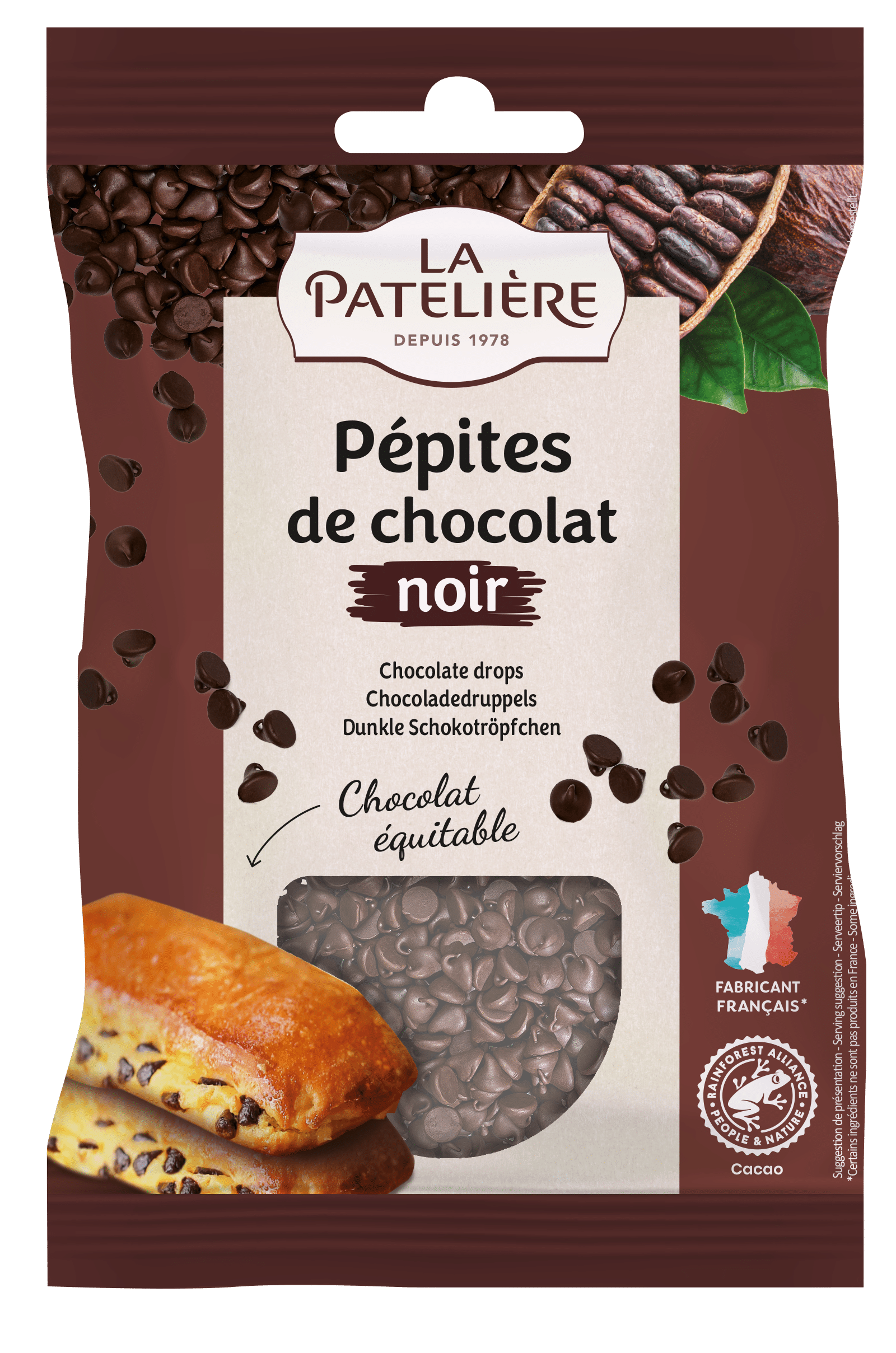 La Patelière Pépites chocolat noir 50% cacao pur beurre