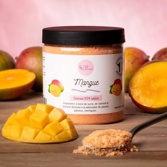 La fée de la gourmandise mangue sucre aromatisé pot 250g
