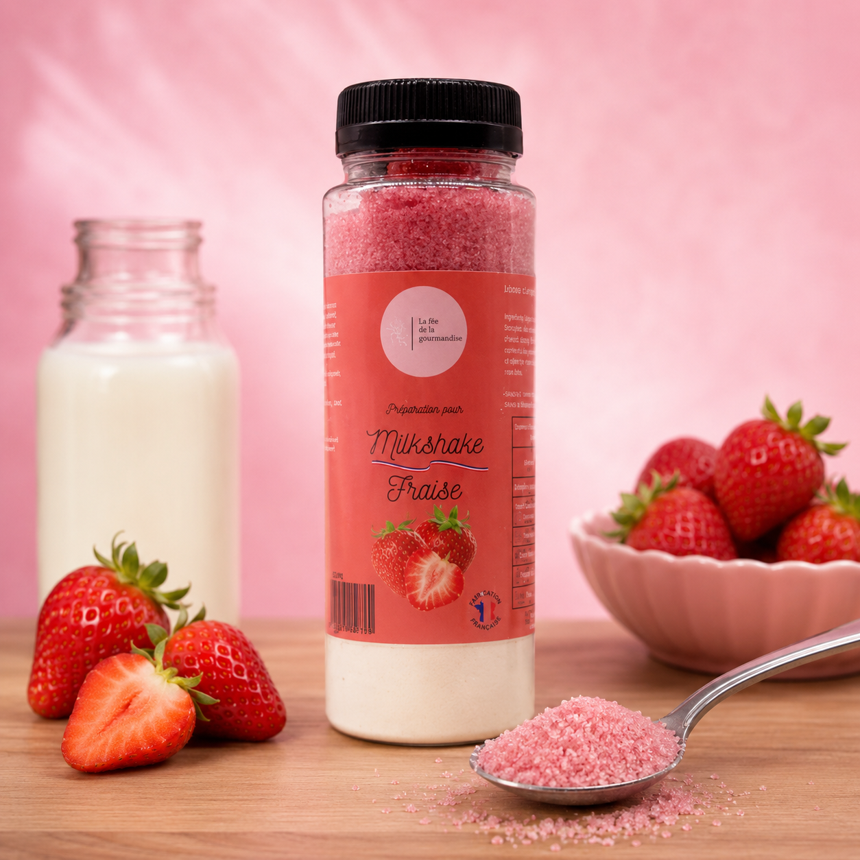 La fée de la gourmandise Milkshake Fraise préparation boisson 125 g