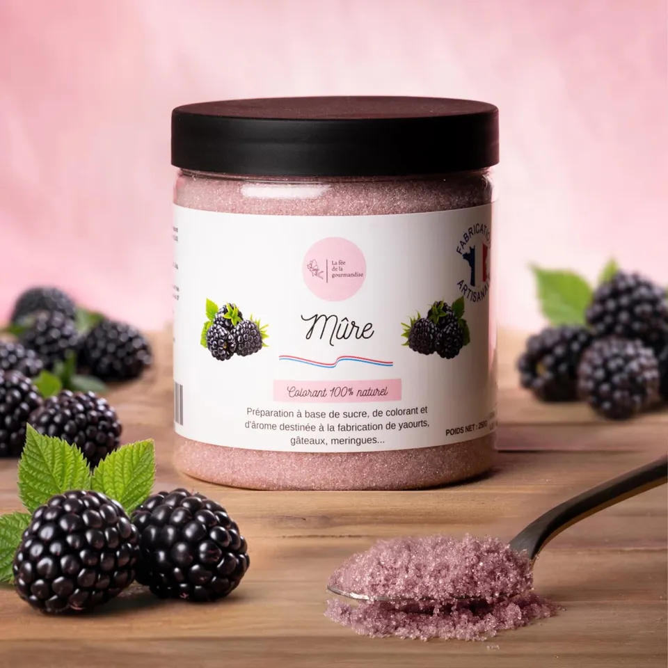 La fée de la gourmandise Sucres aromatisés sucre mûre Baby pot 50g