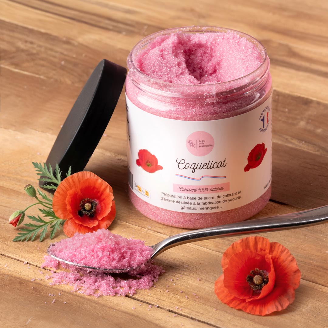 La fée de la gourmandise Sucre coquelicot sucre aromatisé 50g floral