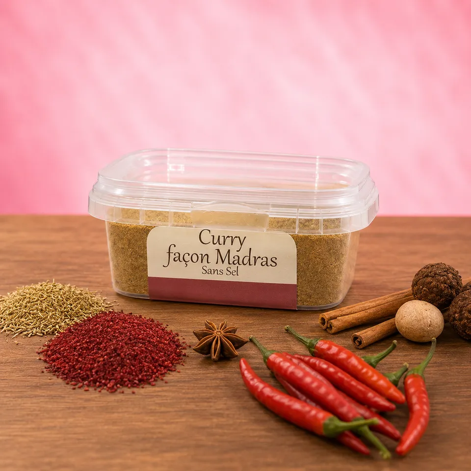 La fée de la gourmandise Curry Madras poudre 80 g doux peu pimenté