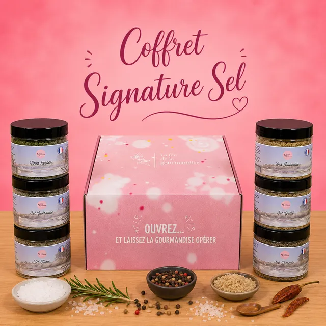La fée de la gourmandise Signature coffret 6 sels aromatisés 250g