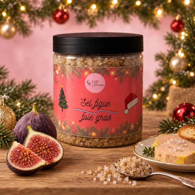 La fée de la gourmandise Figue & Foie Gras sel aromatisé sucré salé