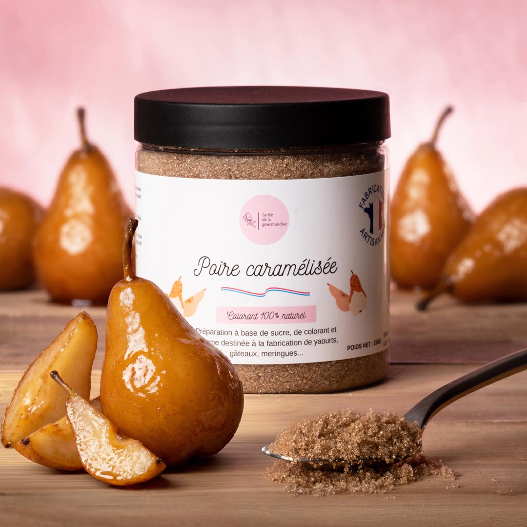La fée de la gourmandise Sucre Poire Caramélisée pot 250g