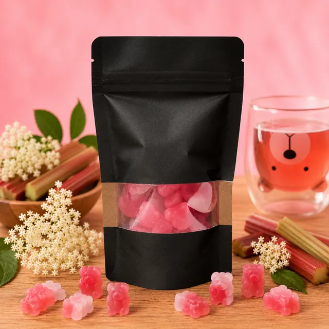 La fée de la gourmandise Ourson Infusion Sureau Rhubarbe lot 10