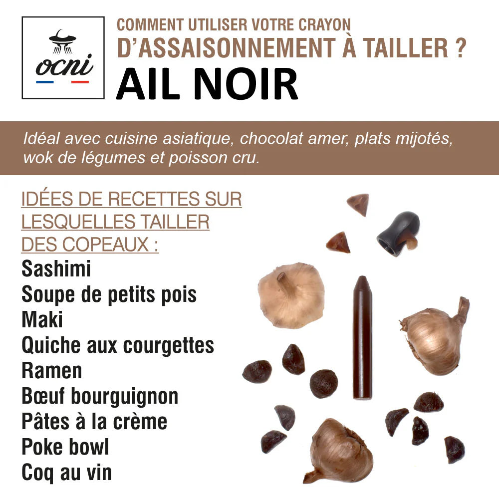 Crayon Ail noir bio assaisonnement coffret 1 crayon + taille