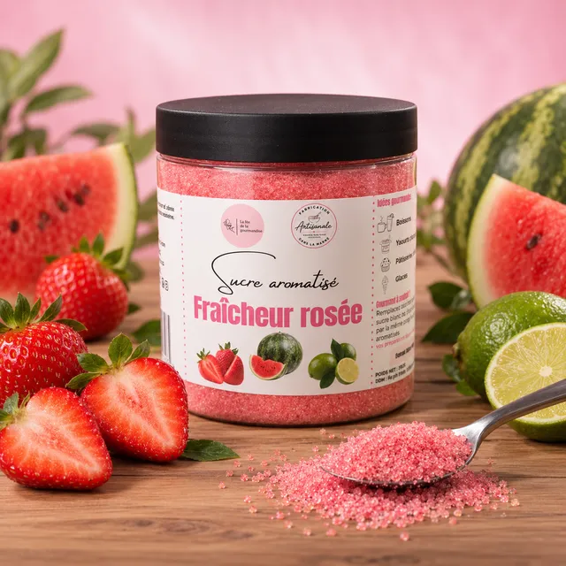 La fée de la gourmandise Sucres Fraîcheur Rosé sucre fraise pastèque