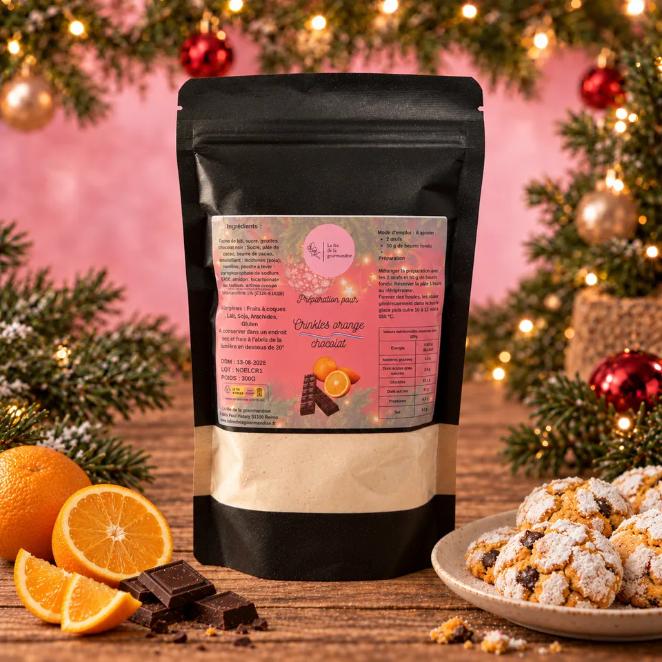 La fée de la gourmandise Préparations sucrées crinkles orange chocolat 300g