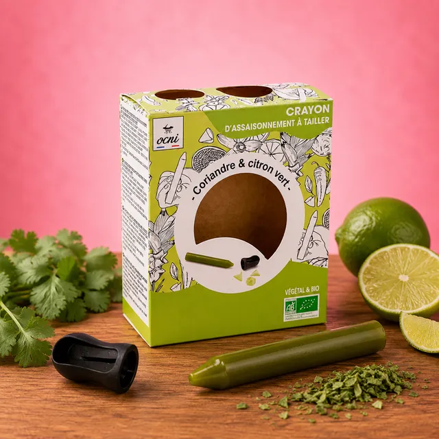 La fée de la gourmandise Crayon coriandre citron vert bio coffret