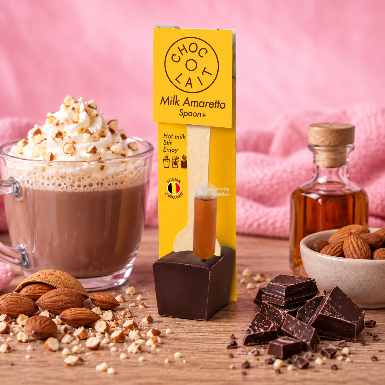 La fée de la gourmandise Amaretto 33 g cuillère chocolat chaud lait