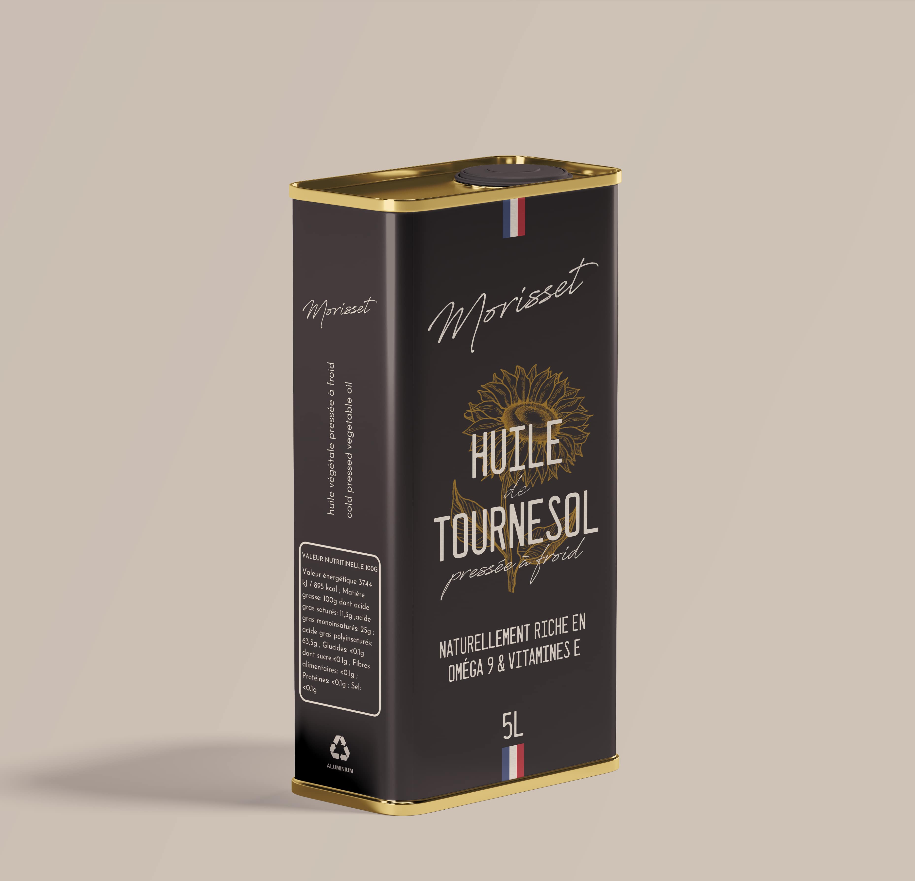 Huilerie Morisset Huile Vierge Tournesol pressée à froid 0,75L cuisson