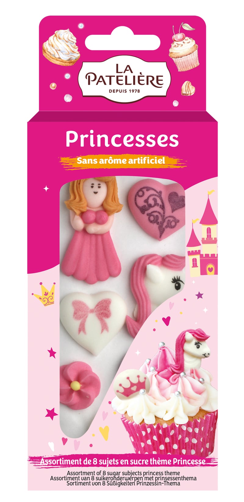 La Patelière Décors princesses en sucre x8 gâteau