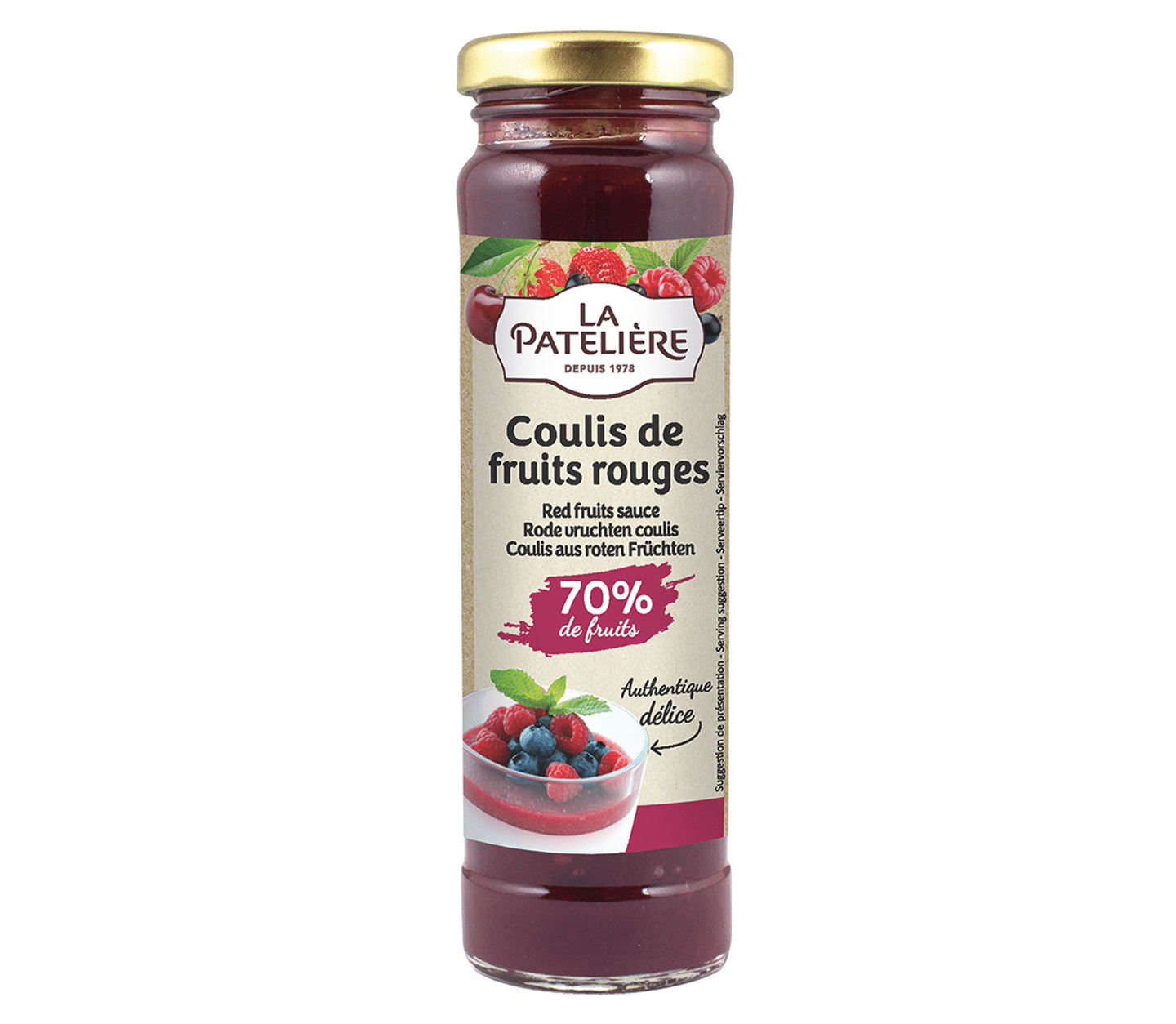 La Patelière Coulis 4 fruits rouges 70% fruit nappage