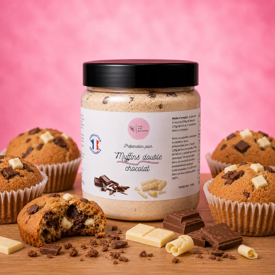 La fée de la gourmandise Muffins double chocolat préparation 470g