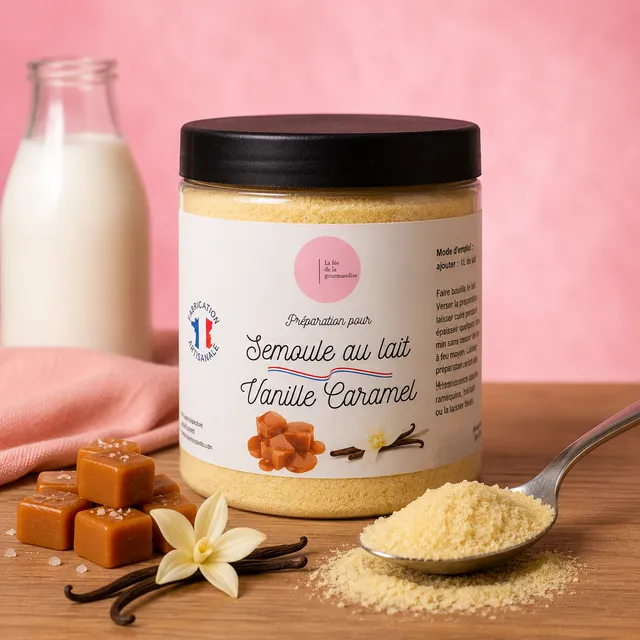 La fée de la gourmandise Semoule au lait vanille caramel dessert
